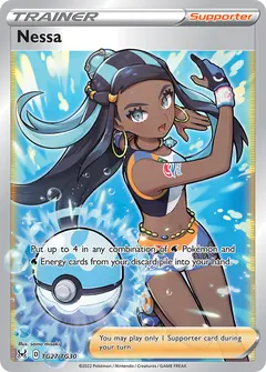 Nessa card (Lost Origin Trainer Gallery TG27) with Wailord in the artwork