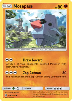 Nosepass card (Cosmic Eclipse 106) with Dialga in the artwork