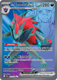 N's Zoroark ex card (Journey Together 175) with N in the artwork