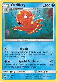 Octillery card (Crimson Invasion 23) with Luvdisc in the artwork