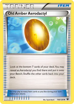 Old Amber Aerodactyl card (Fates Collide 106) with Aerodactyl in the artwork