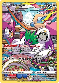 Oranguru card (Brilliant Stars Trainer Gallery TG12) with Sina in the artwork