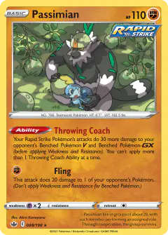 Passimian card (Chilling Reign 88) with Sobble in the artwork