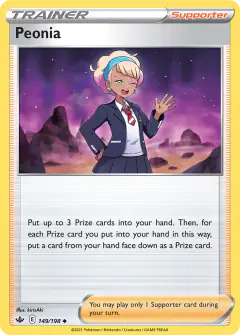 Peonia card (Chilling Reign 149) with Pikachu in the artwork