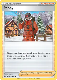 Peony card (Chilling Reign 150) with Calyrex in the artwork