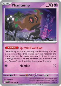 Phantump card (Chaos Rising 38) with Mega Floette in the artwork