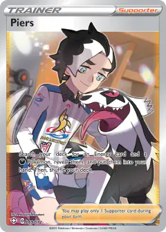 Piers card (Shining Fates 69) with Galarian Linoone in the artwork