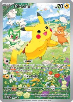 Pikachu card (Scarlet & Violet Black Star Promos 88) with Pawmot in the artwork