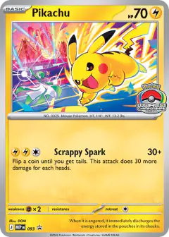 Pikachu card (Mega Evolution Black Star Promos 93) with Gardevoir in the artwork