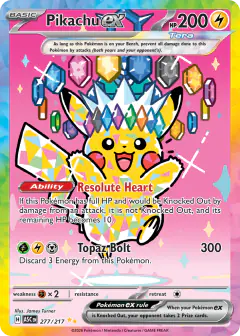 Pikachu ex card with Terapagos in the artwork