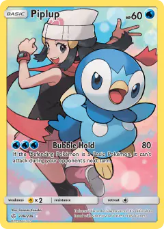 Piplup card (Cosmic Eclipse 239) with Dawn in the artwork