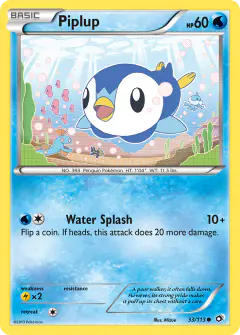 Piplup card (Legendary Treasures 33) with Relicanth in the artwork