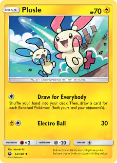 Plusle card (Celestial Storm 53) with Minun in the artwork
