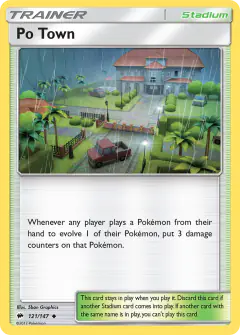 Po Town card (Burning Shadows 121) with Wimpod in the artwork
