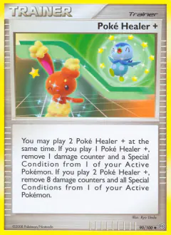 Poké Healer + card (Stormfront 90) with Buneary in the artwork