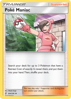 Poké Maniac card (Unified Minds 204) with Slowpoke in the artwork