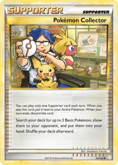 Pokémon Collector card (HeartGold & SoulSilver Base 97) with Pichu in the artwork