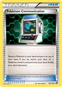 Pokémon Communication card (Black & White Base 99) with Minccino in the artwork