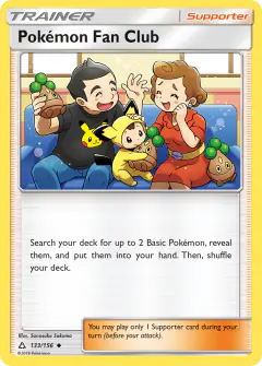Pokémon Fan Club card (Ultra Prism 133) with Pikachu in the artwork