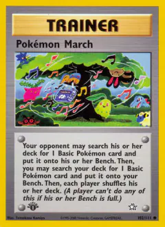 Pokémon March card (Neo Genesis 102) with Hoothoot in the artwork