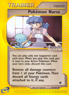 Pokémon Nurse card (Expedition Base Set 145) with Pokémon Center Lady in the artwork