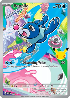 Popplio card (Mega Evolution Black Star Promos 45) with Wailord in the artwork