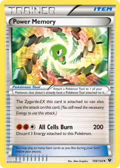 Power Memory card (Fates Collide 108) with Zygarde Core in the artwork