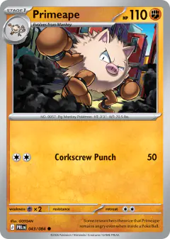 Primeape card (Pitch Black 43) with Mega Darkrai in the artwork