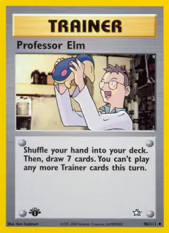 Professor Elm card (Neo Genesis 96) with Cyndaquil in the artwork