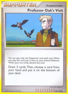 Professor Oak's Visit card (Secret Wonders 122) with Starly in the artwork