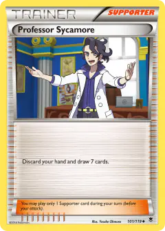 Professor Sycamore card (Phantom Forces 101) with Petilil in the artwork