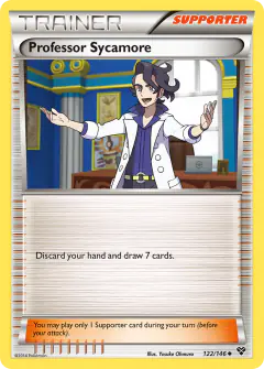 Professor Sycamore card (XY Base 122) with Petilil in the artwork