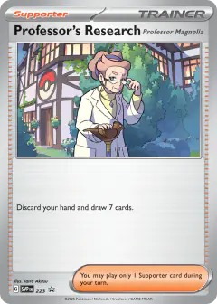 Professor's Research [Professor Magnolia] card (Scarlet & Violet Black Star Promos 223) with Corviknight in the artwork