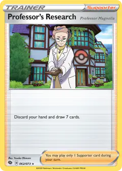 Professor's Research [Professor Magnolia] card (Champion's Path 62) with Corviknight in the artwork