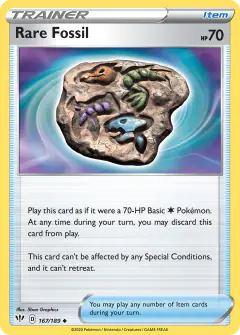 Rare Fossil card (Darkness Ablaze 167) with Dracozolt in the artwork