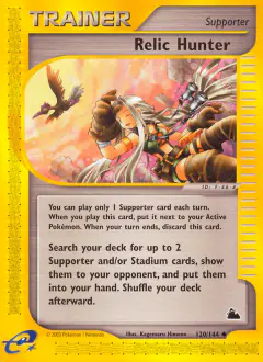 Relic Hunter card (Skyridge 120) with Fearow in the artwork