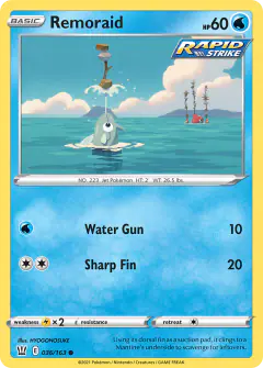 Remoraid card (Battle Styles 36) with Octillery in the artwork