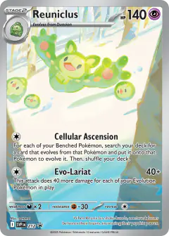 Reuniclus card (Scarlet & Violet Black Star Promos 212) with Duosion in the artwork