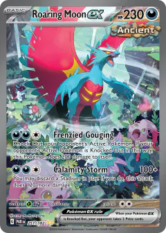 Roaring Moon ex card (Paradox Rift 251) with Brute Bonnet in the artwork