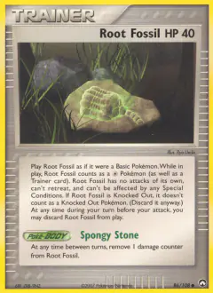 Root Fossil card (Power Keepers 86) with Lileep in the artwork