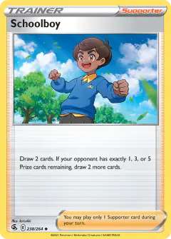 Schoolboy card (Fusion Strike 238) with Blipbug in the artwork
