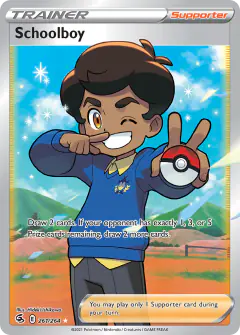 Schoolboy card (Fusion Strike 261) with Blipbug in the artwork
