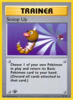 Scoop Up card (Base Set 78) with Weedle in the artwork