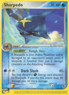 Sharpedo card (Ruby & Sapphire 22) with Carvanha in the artwork