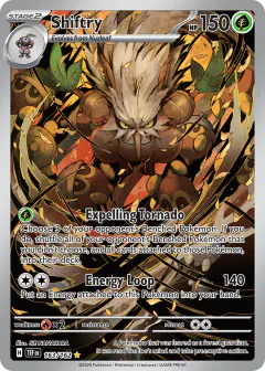 Shiftry card (Temporal Forces 163) with Seedot in the artwork