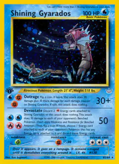 Shining Gyarados card (Neo Revelation 65) with Fisher in the artwork