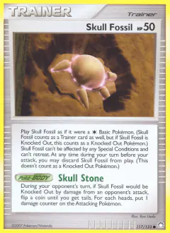 Skull Fossil card (Mysterious Treasures 117) with Cranidos in the artwork