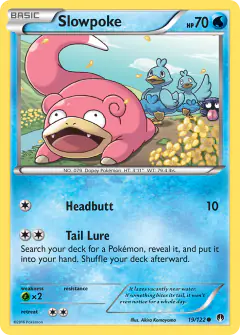 Slowpoke card (BREAKpoint 19) with Ducklett in the artwork