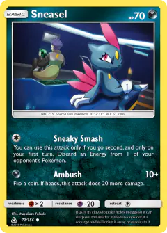 Sneasel card (Ultra Prism 73) with Cyrus in the artwork