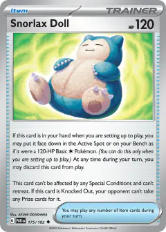 Snorlax Doll card (Paradox Rift 175) with Snorlax in the artwork